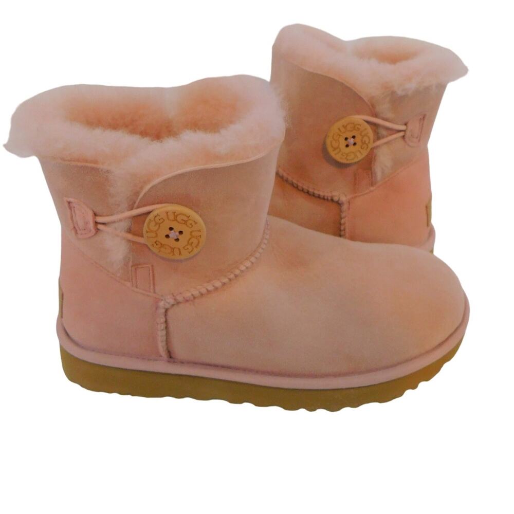 Ugg Bailey Button II Suede Water Resistant Pink Boots Size 6 Women New